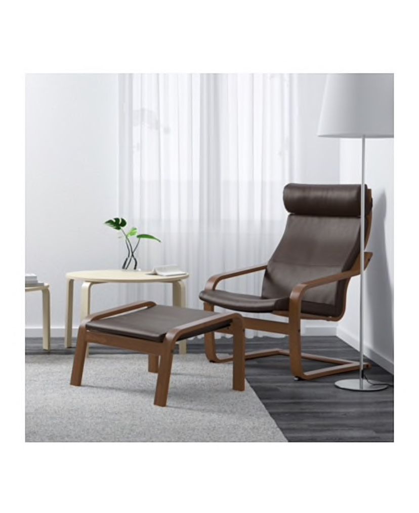 Poäng arm chair with ottoman