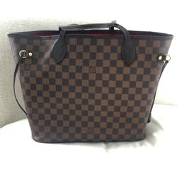 authentic Louis Vuitton Neverfull MM Tote Bag damier ebene 