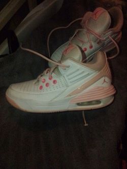 Pink and white jordans