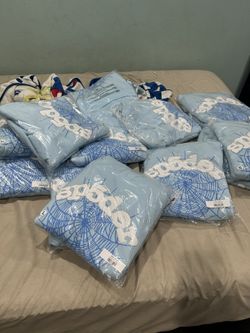 baby blue spider hoodies all sizes