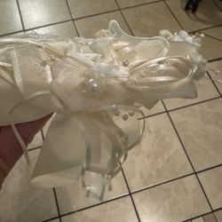 Diadema Blanca Con Beige Para Niña 