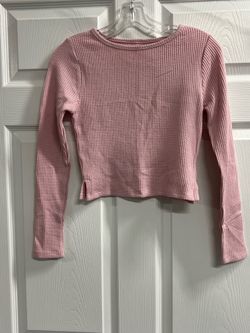 Est.Pac.1980  Women's Pink Short Sleeve Ribbed Waffle Knit Crop Top Size XS VGUC