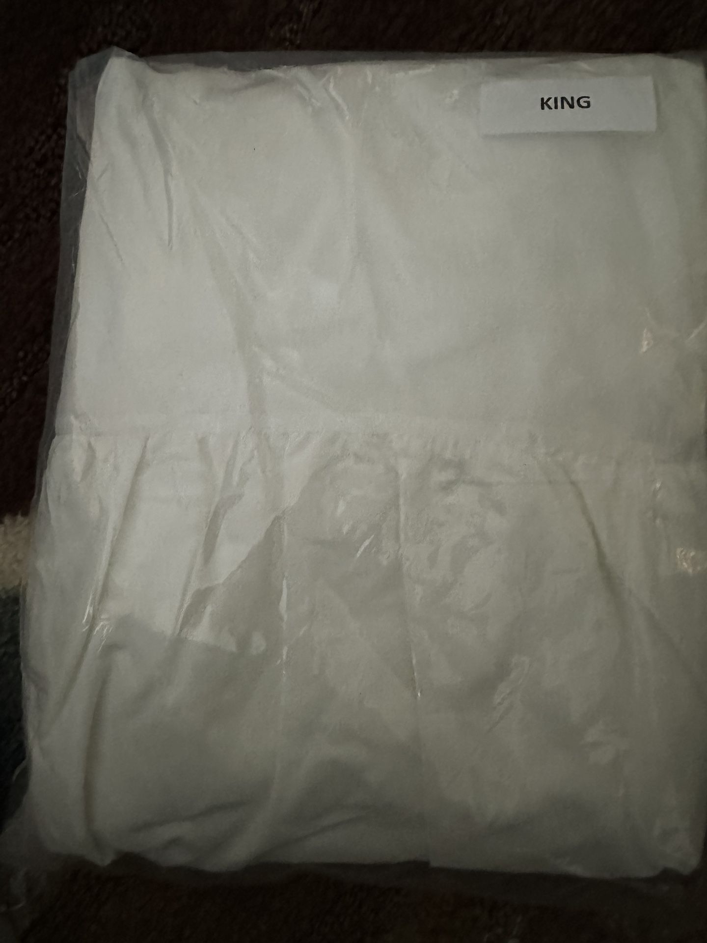 King Size White Ruffled Bed Skirt
