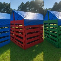 Heavy Duty 80” x 80” Wooden Dog House / Chicken Coop / Goat Shelter with Waterproof Roof