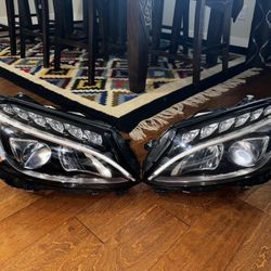 2015-2018 Mercedes C-CLASS W205 LED HEADLIGHT PAIR FACTORY OEM A102 