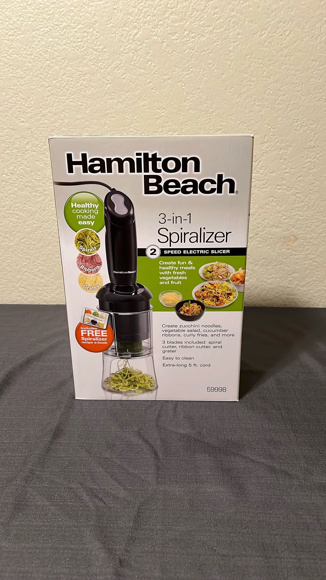 3-in-1 Spiralizer/ 2 Speed Electric Slicer