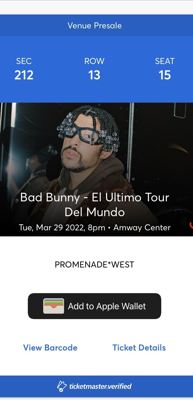 Bad Bunny: Ultimo Tour Del Mundo Ticket 