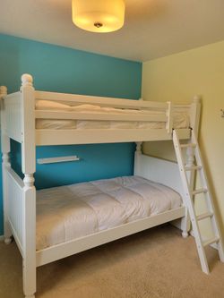 White Bunk Beds (can be twin beds) and Twin Mattresses