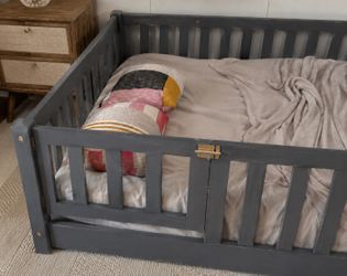 Toddler Floor Bed / Montessori Bed – Gray – FULL SIZE