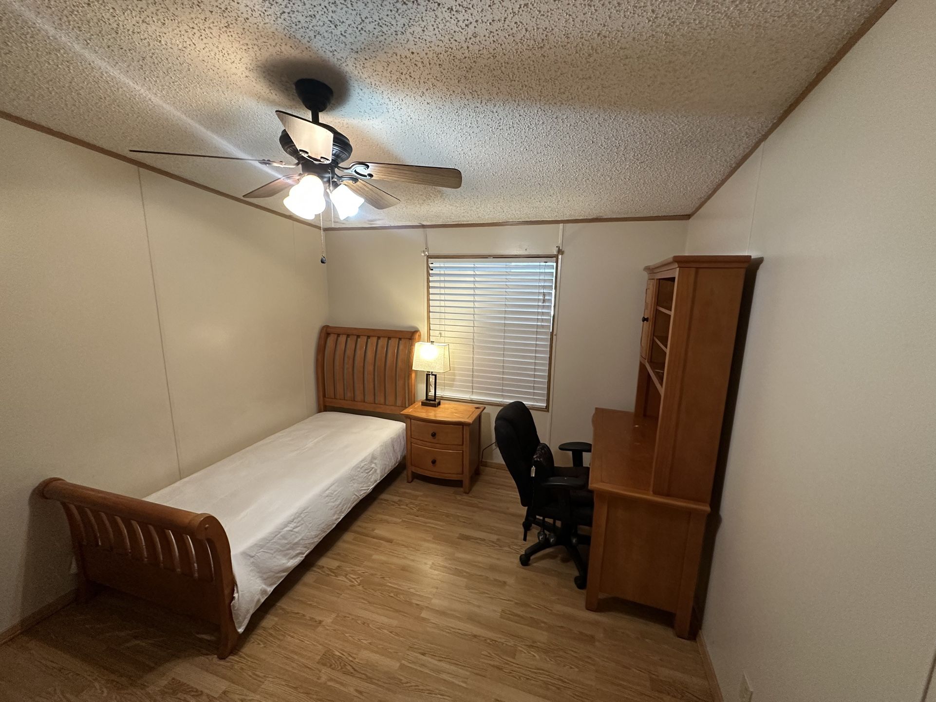 Twin Bed, Nightstand & Desk