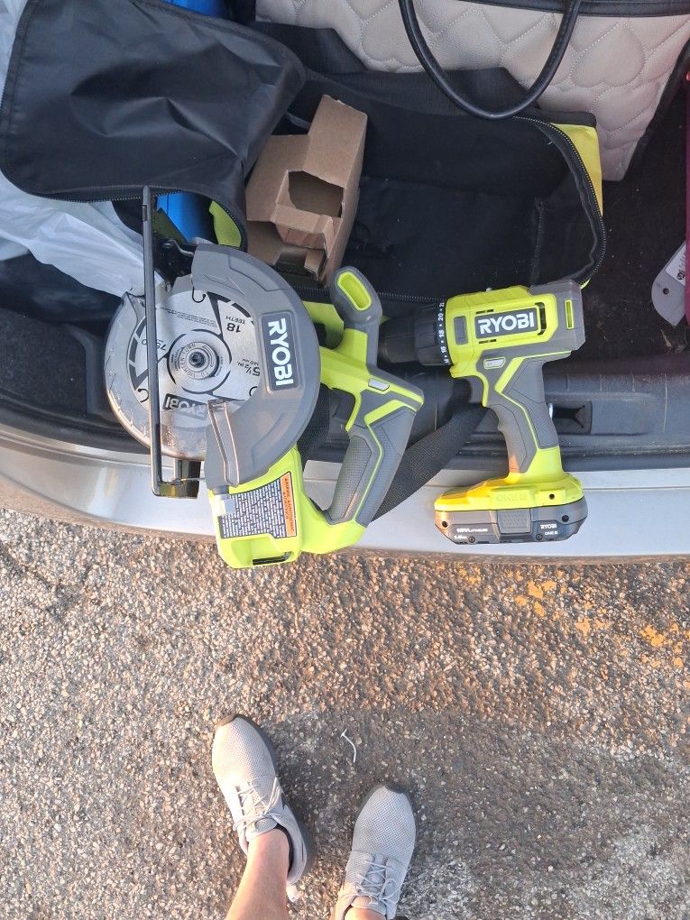 Ryobi Cordless 18v Circular Saw and Drill