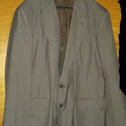 Men's Town Craft Size 46L Coat/Blazer Gray With Penn Stripes
