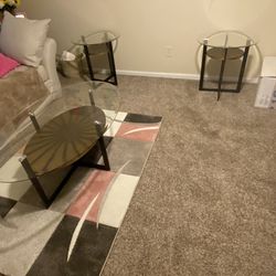 Glass coffee table set of 3