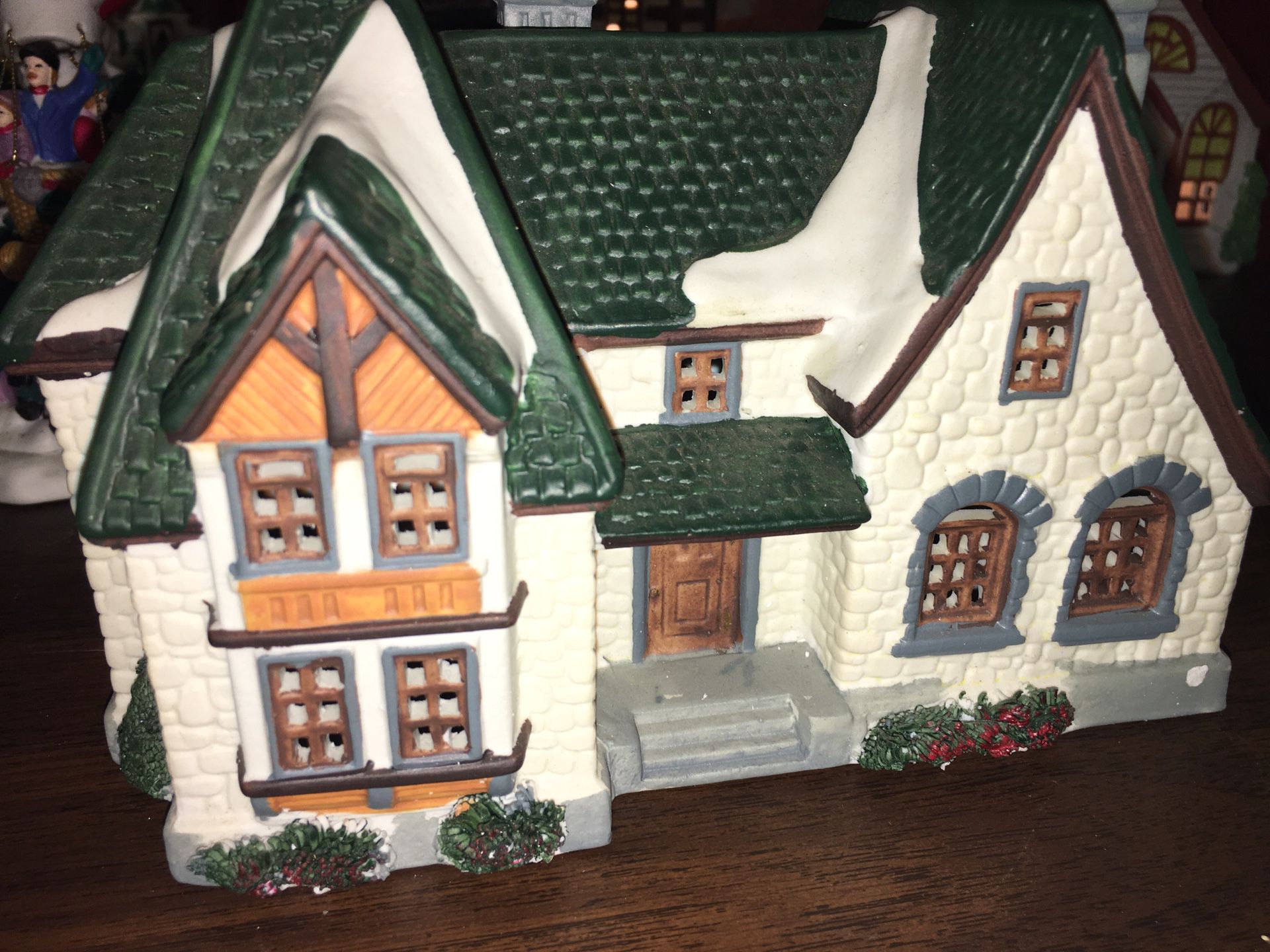 Hand painted porcelain house that lights up
