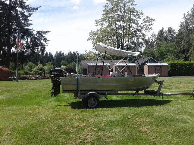 14 Ft Hewes Craft Aluminum Boat 25hp Merc. 2 Stroke