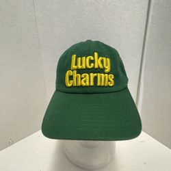 Vintage Lucky Charms Cereal StrapBack Hat cap American Needle leprechaun Green