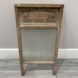 Antique* National Washboard Co. #510  (rare) "The Glass King-Top Notch" 24"x12"