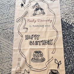 Birthday Fabric poster and Birthday Crown For 1 Year Old