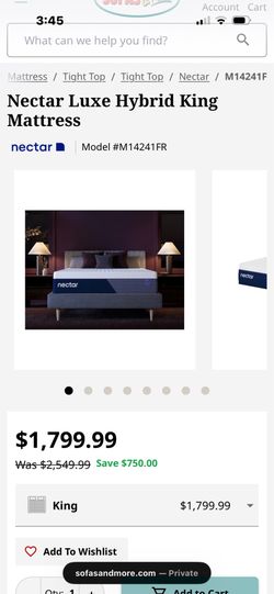King nectar mattress and adjustable base