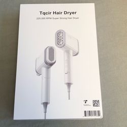 Brand NEW*👉🏻Blow Hair Dryer Dual High-Speed Motor Folding Handle 4 Speeds 220'000 RMP 6x Faster White (Silver Lake)