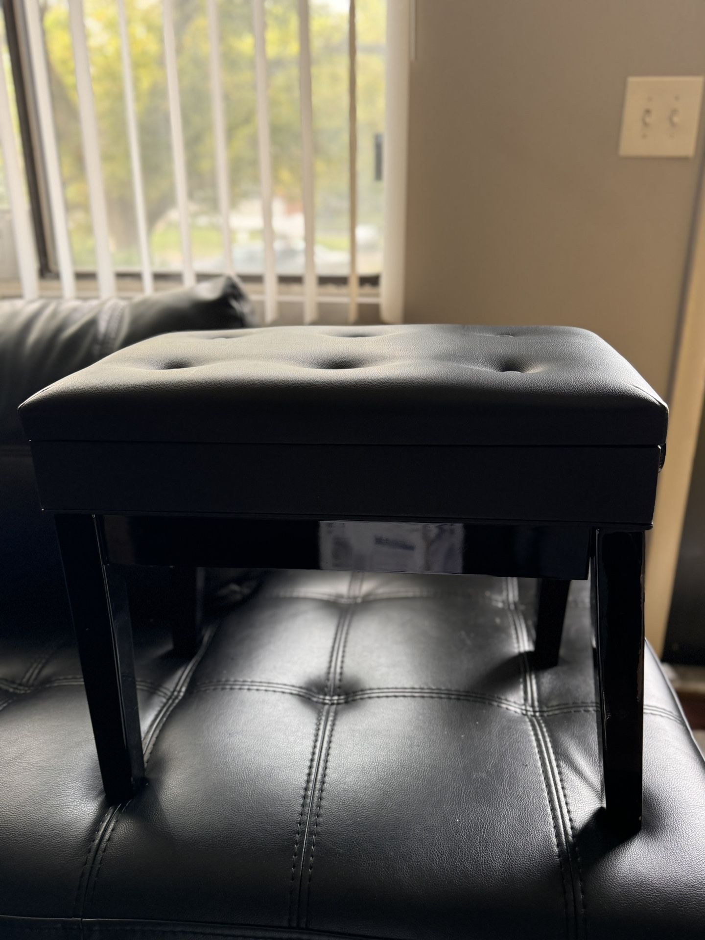 Black Storage Ottoman