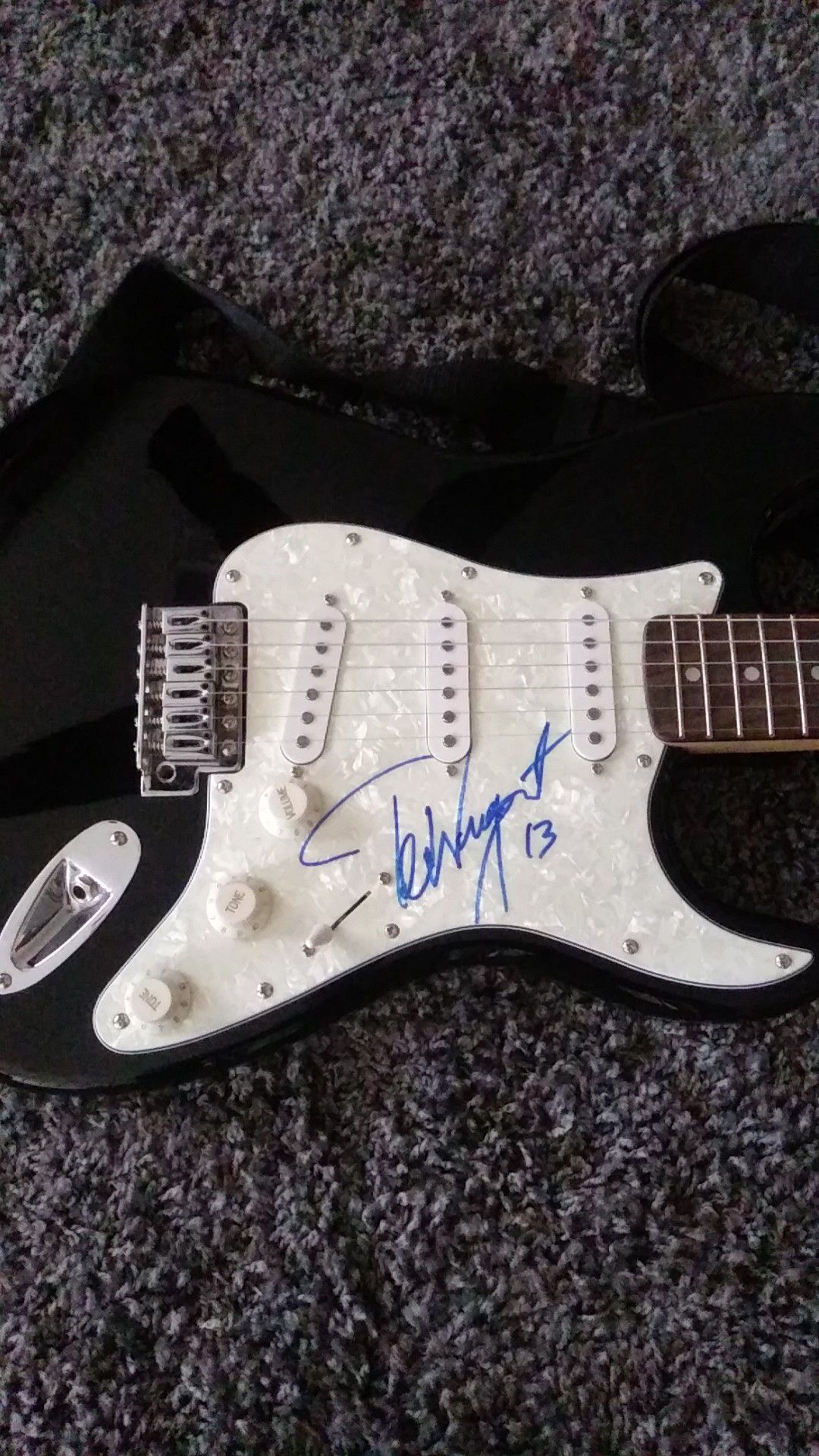 Ted Nugent Autographed Fender Squier Strat guitar