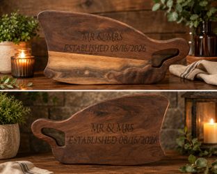 Personalized Walnut Charcuterie Board | Custom Engraved Serving Tray | Wedding Gift | Housewarming