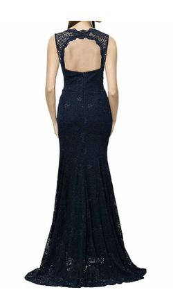 Formal Dress Plus Size XXL Navy Lace Open Back Mermaid Style Mother of the Bride Prom