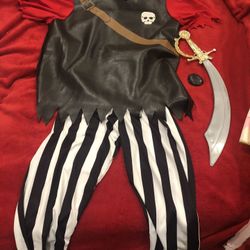 Pirate costume Halloween Child  Shirt Neck To Bottom  18”   Pant Length 29”  