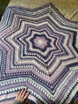 Hand Crocheted Purple Star Blanker