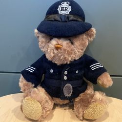 KEEL TOYS English Policeman Teddy Bear Plush Uniform Brown Blue Stuffed 10"