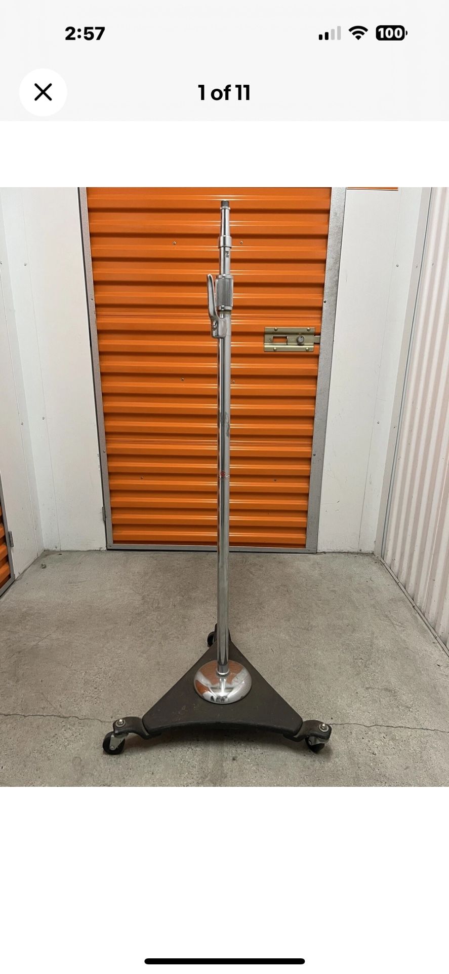 Vintage Atlas Sound Studio Microphone Stand with Wheels
