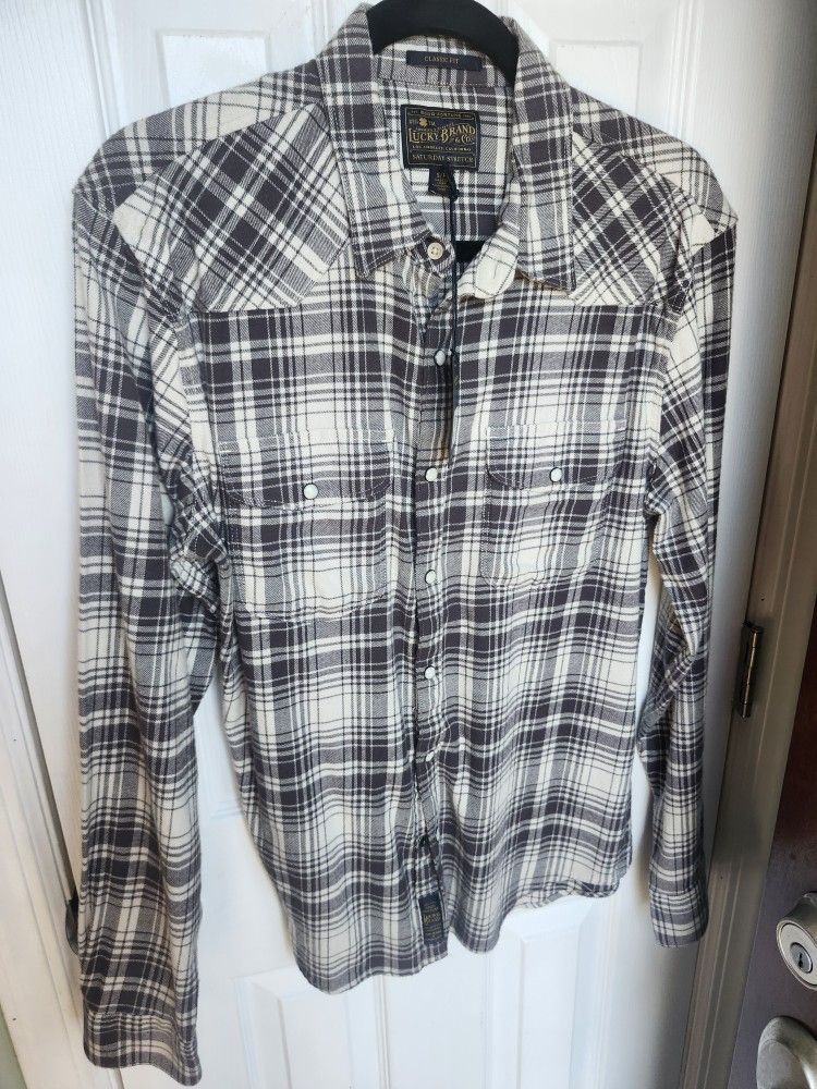 🤠 NWT Lucky Brand Men's Flannel Shirt - Classic Fit - Size S 🤠