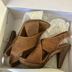 ALDO Finnell Cognac Leather Heels (Women’s Size 37 — 6.5)