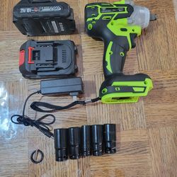 NEW YINXI Impact Wrench with 2 Batteries and 5 Sockets