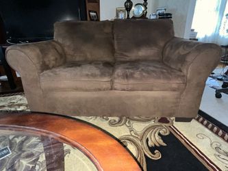 FREE!! Chocolate brown microfiber love seat