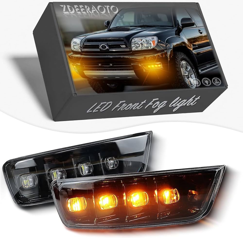 New And Well Packaged Upgrade LED Front Bumper Fog light DRL Amber Sequential Turn Signal Lamp Feature Kit for Toyota 4runner 2003 2004 2005 Replaceme