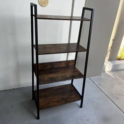 New In Box 24x13x48 Inches Tall 4 Tier Display Shelf Bookshelf Organizer Rack Stand Rustic Brown 