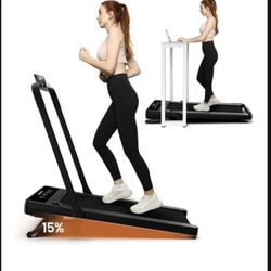 Uorkay Foldable Walking Pad 0.6-7.6 MPH speeds With Auto Incline, Under Desk Treadmills For Home With 15% Incline.