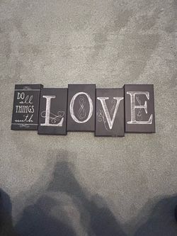 Do All Things With Love Canvas Wall Art Set