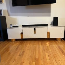 ✨ Brand New Marble, Gold & Cream Media Center – 78” ✨ Original Price $1,200! Still In Box