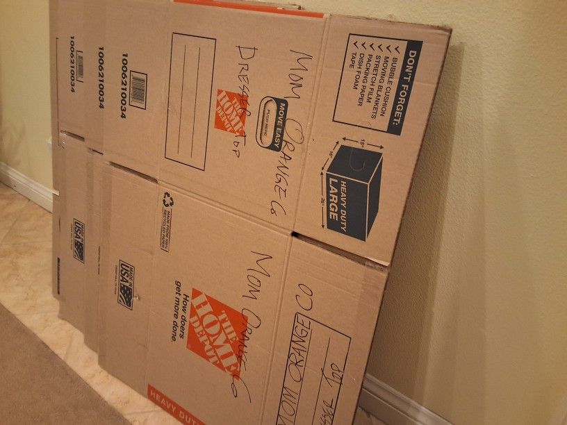 4 Heavy-Duty Home Depot Moving Boxes 26x16x15 – Strong & Reliable Packing