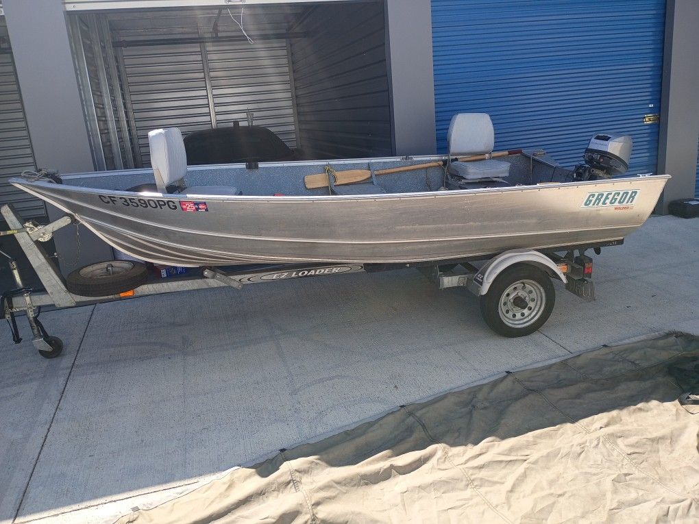1999 Gregor Welded Aluminum Boat 14ft 