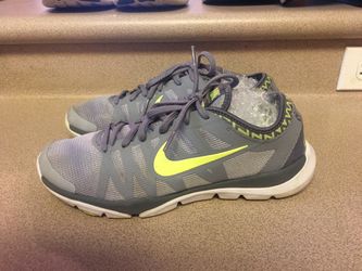 PreOwned Nike Flex Supreme TR3 Gray Green Running Shoes Women's 9
