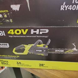 Ryobi 40v Hp Chainsaw Kit With 4.0ah Battery And Charger