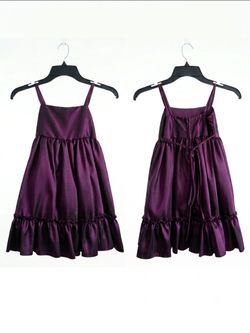 Dark Purple Satin Babydoll Dress 4T