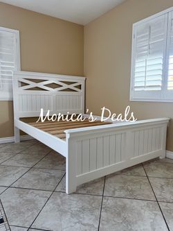 Queen Solid Wood Bed Frame $400