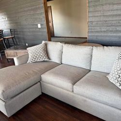 Crate & Barel Light Gray Sectional Sofa