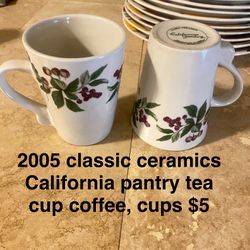 2006  classic ceramics California pantry coffee cups