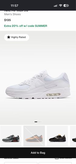 Nike Air Max 90 white size 13